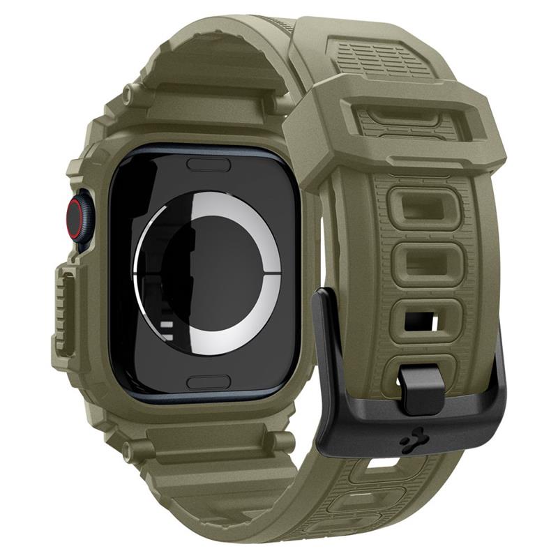 Spigen Rugged Armor Pro - Apyrankė su dėklu, skirta Apple Watch 10 46 mm (Vintage Khaki)