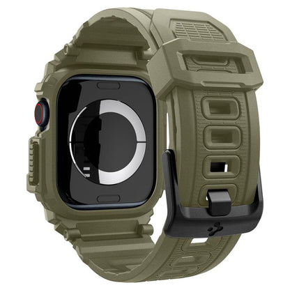 Spigen Rugged Armor Pro - Apyrankė su dėklu, skirta Apple Watch 10 46 mm (Vintage Khaki)