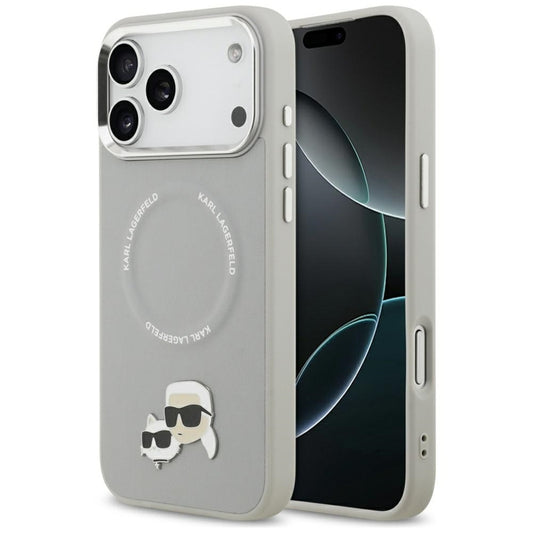 Karl Lagerfeld Karl & Choupette aplikacijos MagSafe - Dėklas iPhone 17 Pro (pilkas)