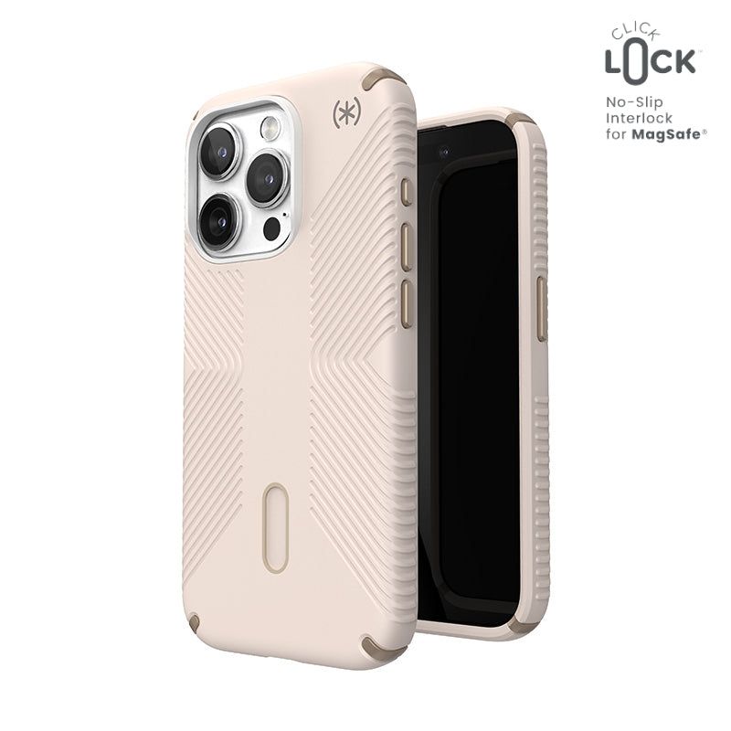 Speck Presidio2 Grip ClickLock & Magsafe - Dėklas iPhone 15 Pro (Bleached Bone / Heirloom Gold / Hazel Brown)