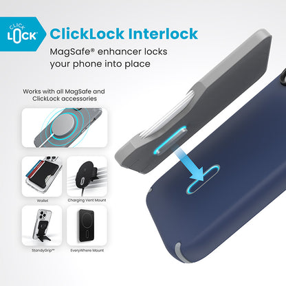 Speck Presidio2 Pro ClickLock & MagSafe – Dėklas, skirtas „iPhone 16“ (Pakrantės mėlyna / Dulkių pilka / Balta)