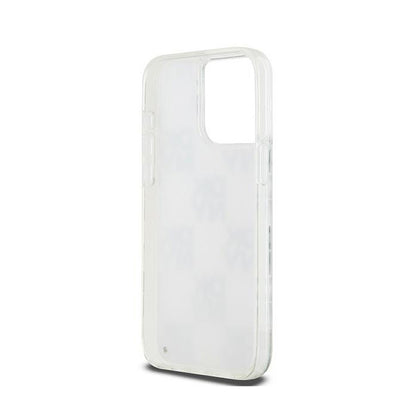 DKNY Liquid Glitter Multilogo – dėklas iPhone 15 Pro Max (baltas)