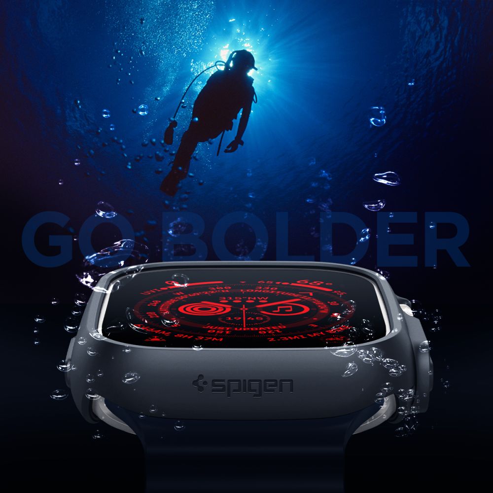 Spigen Thin Fit – dėklas skirtas „Apple Watch Ultra 49 mm“ (juodas)