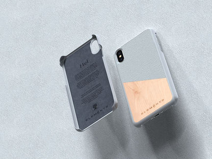 Nordic Elements Original Hel – dėklas „iPhone Xs Max“ su tikru klevo medžiu (šviesiai pilka)