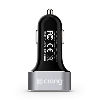 Crong Power automobilinis įkroviklis 30W 2 prievadų USB su QC 3.0 (aliuminis)