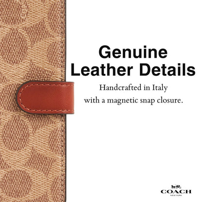 „Coach Folio Signature C“ dėklas – „2-in-1“ dėklas su atverčiamu dangteliu, skirtas „iPhone 15 Pro“ (šviesiai rudas)