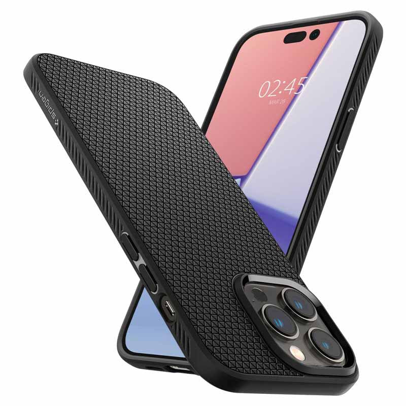 Spigen Liquid Air – dėklas, skirtas „iPhone 14 Pro“ (juodas)