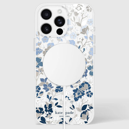 Kate Spade New York Apsauginis MagSafe dėklas "Protective Gems" – skirtas iPhone 16 Pro Max (Gėlių lysvės mėlyna)