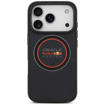 Red Bull tinklinio logotipas ir raudonasis žiedas MagSafe dėklas – iPhone 17 Pro Max (Tamsiai mėlynas)