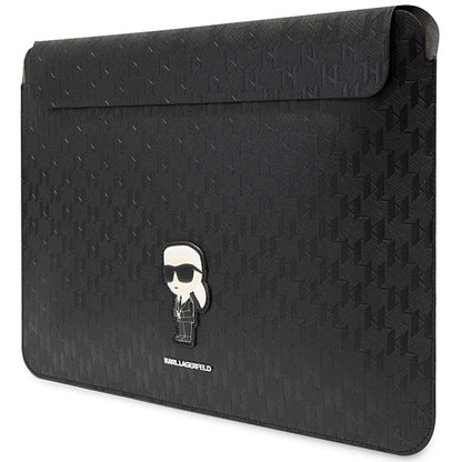 Karl Lagerfeld NFT Saffiano Monogram Ikonik Karl Sleeve – 14 col. nešiojamojo kompiuterio dėklas (juodas)