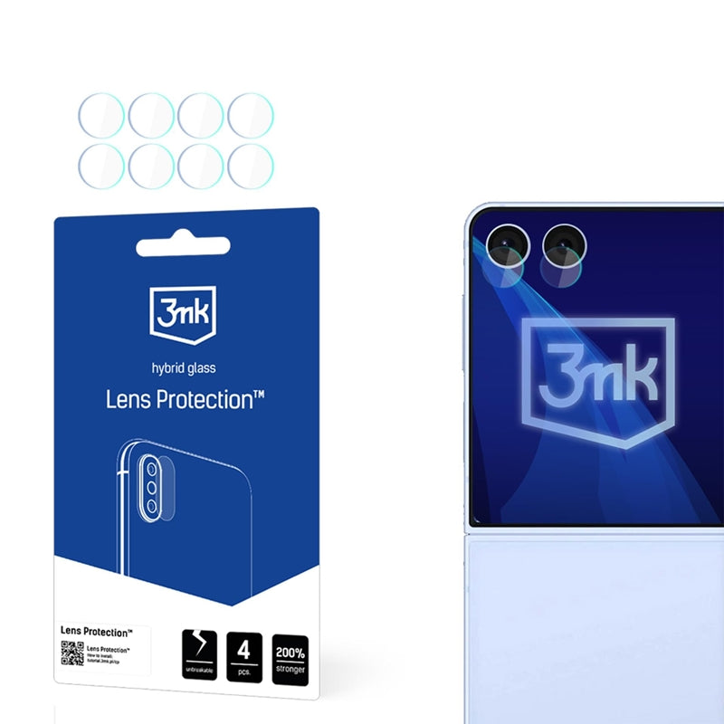 3mk Lens Protection – Fotoaparato objektyvo stiklas, skirtas „Samsung Galaxy Z Flip 7“ (4 rinkiniai)