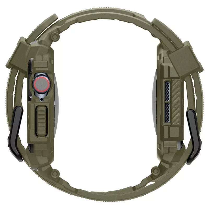 Spigen Rugged Armor Pro - Apyrankė su dėklu, skirta Apple Watch 10 46 mm (Vintage Khaki)