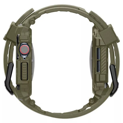 Spigen Rugged Armor Pro - Apyrankė su dėklu, skirta Apple Watch 10 46 mm (Vintage Khaki)