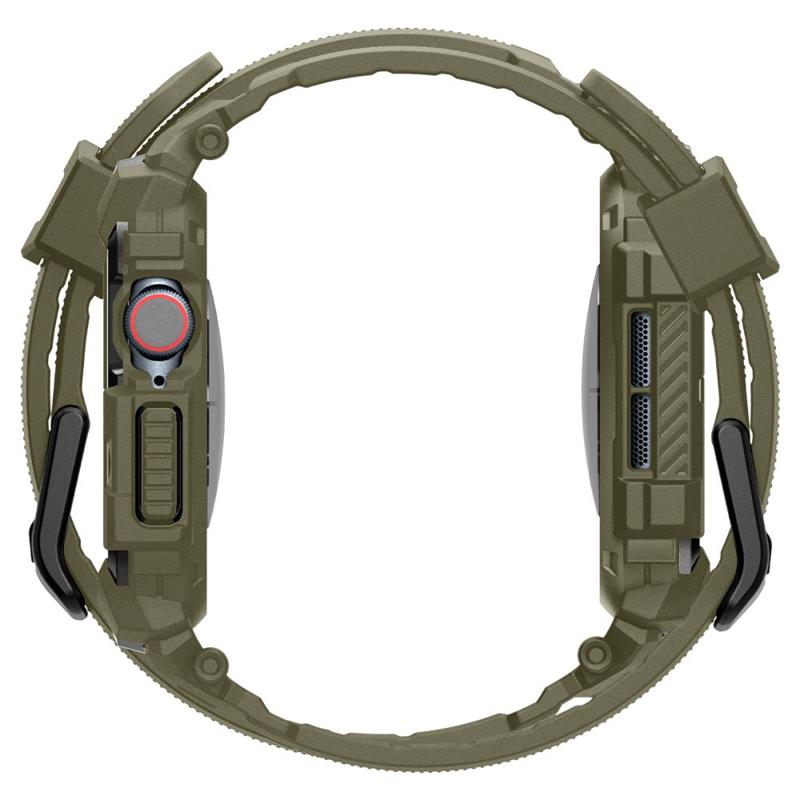 Spigen Rugged Armor Pro - Apyrankė su dėklu, skirta Apple Watch 10 46 mm (Vintage Khaki)