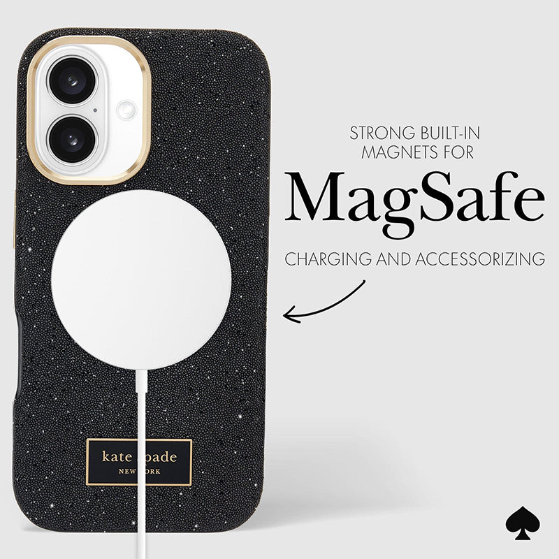Kate Spade New York Crystal Pave MagSafe – „iPhone 16“ dėklas (Nightfall)