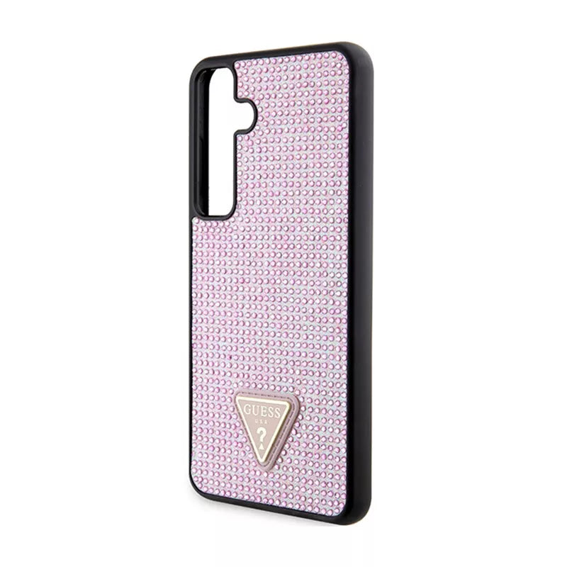 Guess Rhinestone Triangle - Dėklas Samsung Galaxy S24+ (rožinis)