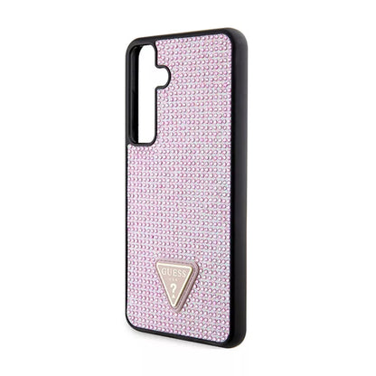 Guess Rhinestone Triangle - Dėklas Samsung Galaxy S24+ (rožinis)