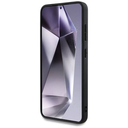 Guess 4G atspausdintas dėklas su spalvotu bijūnų raštu, MagSafe – Samsung Galaxy S25 (rudos spalvos)