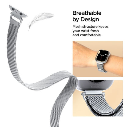 Spigen WBM4 - Nerūdijančio plieno apyrankė, skirta Apple Watch 40/41/42 mm (Sidabrinė)