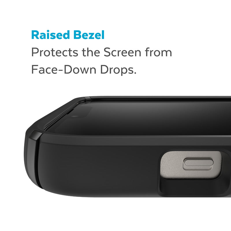 Speck Presidio2 Pro + MagSafe – dėklas iPhone 15 Plus / 14 Plus su MICROBAN danga (juodas / juodas / baltas)