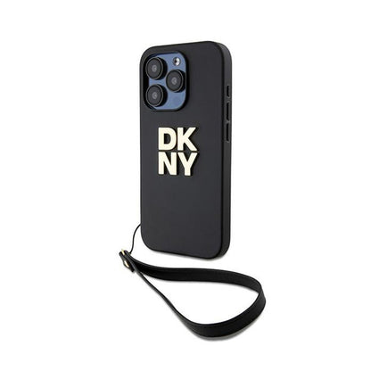 DKNY Riešo dirželis su „Stock Logo“ – dėklas „iPhone 15 Pro“ (juodas)