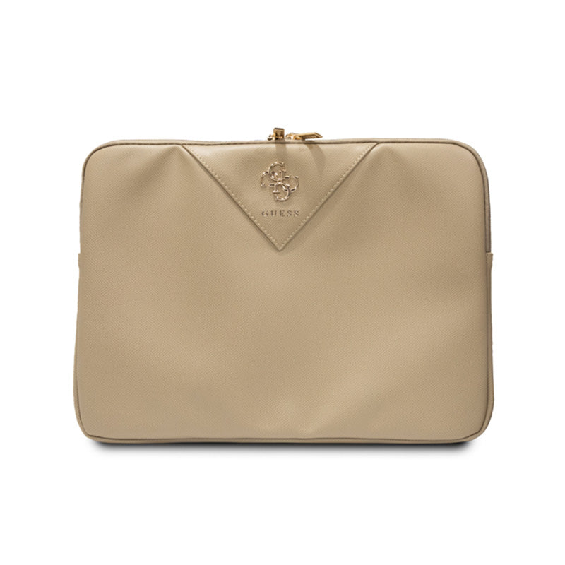 Guess Triangle 4G Sleeve - nešiojamojo kompiuterio dėklas 13 colių / 14 colių (auksinis)