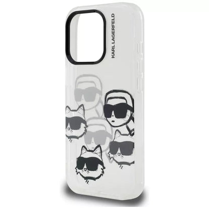 Karl Lagerfeld IML Multi K&C Head Pattern dėklas, skirtas iPhone 16 Pro (skaidrus)