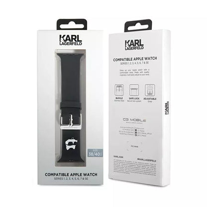 Karl Lagerfeld 3D Rubber Choupette Head NFT – „Apple Watch“ 38/40/41 mm apyrankė (juoda)