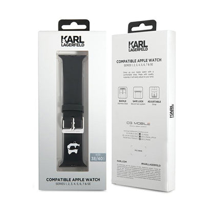 Karl Lagerfeld 3D Rubber Choupette Head NFT – „Apple Watch“ 38/40/41 mm apyrankė (juoda)