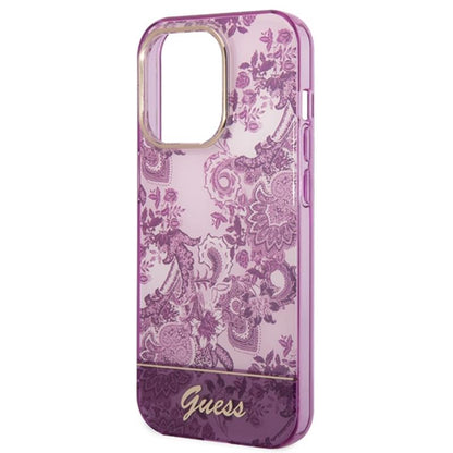 Guess Porcelain Collection – „iPhone 14 Pro Max“ dėklas (Fuksija)