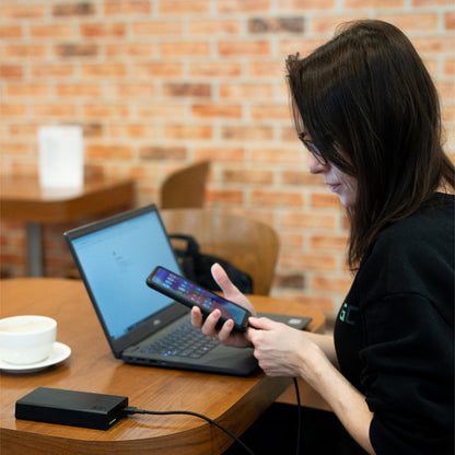 Green Cell PowerPlay20s – išorinė baterija 20000 mAh su USB-A QuickCharge 3.0 ir 2x USB-C Power Delivery 22.5W (juoda)