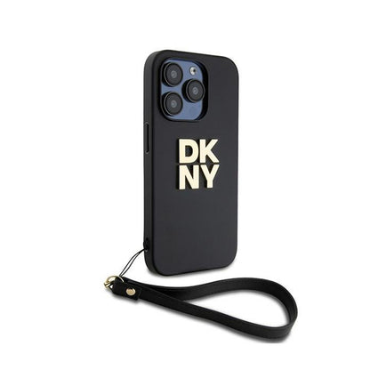 DKNY Riešo dirželis su „Stock Logo“ – dėklas „iPhone 15 Pro“ (juodas)