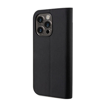 Karl Lagerfeld Knyginis dėklas NFT Saffiano Karl & Choupette – Dėklas telefonui 14 Pro (juodas)