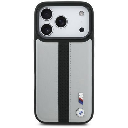 BMW M perforuota juostelės logotipas MagSafe - iPhone 17 Pro dėklas (pilkas)