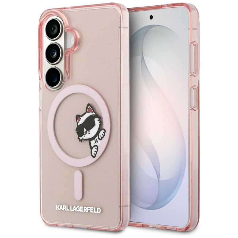 Karl Lagerfeld IML Peekaboo Choupette MagSafe - Samsung Galaxy S26 dėklas (Rožinis)