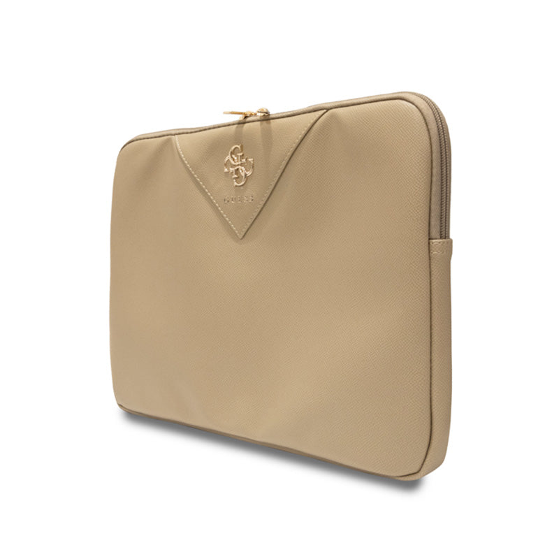 Guess Triangle 4G Sleeve - nešiojamojo kompiuterio dėklas 13 colių / 14 colių (auksinis)