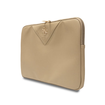 Guess Triangle 4G Sleeve - nešiojamojo kompiuterio dėklas 13 colių / 14 colių (auksinis)