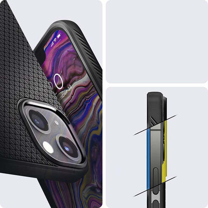 Spigen Liquid Air – dėklas, skirtas „iPhone 13 Mini“ (juodas)