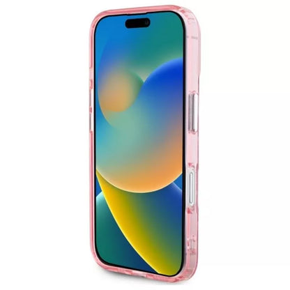 Karl Lagerfeld IML Monograma Karl ir Choupette Galva MagSafe Dėklas iPhone 16 (rožinė)