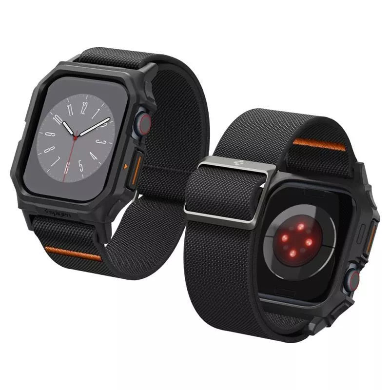 Spigen Lite Fit "Pro" - Dėklas su dirželiu skirtas Apple Watch 10 42 mm (Matinė juoda)