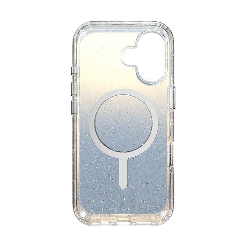 Speck Presidio Lux MagSafe - iPhone 17 dėklas (Hyper Mirror Glitter / Silver Metallic)