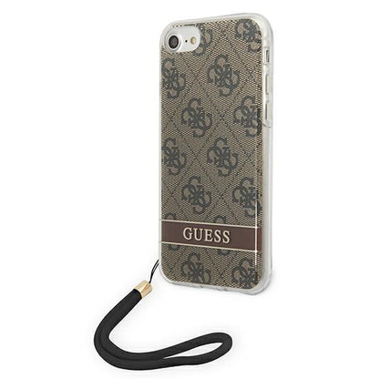 Guess 4G Print Cord - dėklas, skirtas SE 2022 / SE 2020 / 7 / 8 (rudos spalvos)
