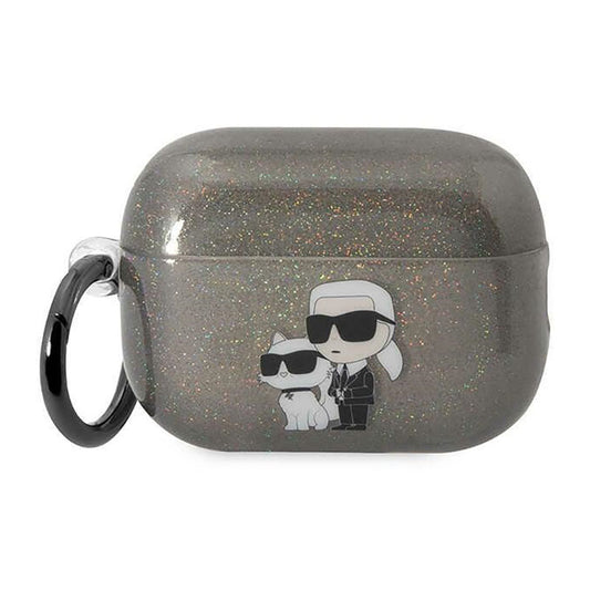 Karl Lagerfeld Glitter NFT Karl & Choupette – dėklas Apple AirPods Pro 2 (juodas)