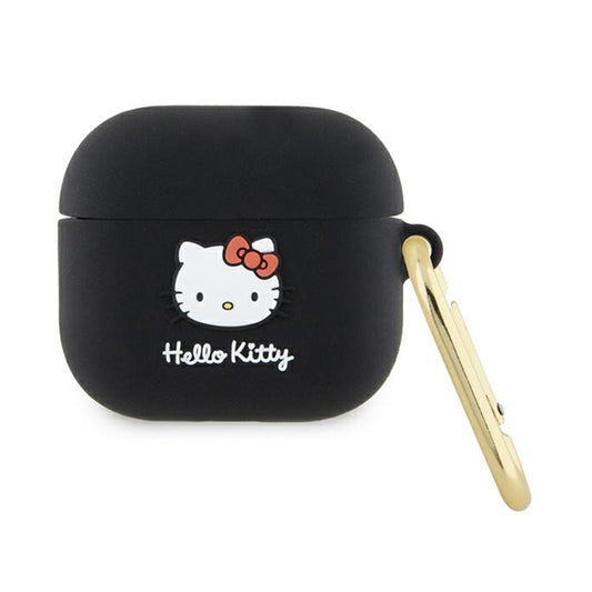 Hello Kitty silikoninis 3D Kitty Head – dėklas AirPods 3 (juodas)