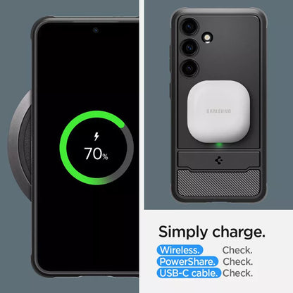 Spigen Rugged Armor – dėklas, skirtas Samsung Galaxy S24+ („Matte Black“)