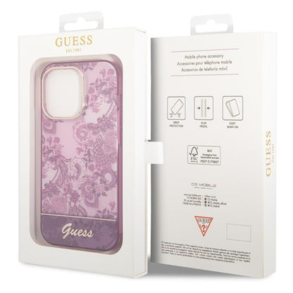 Guess Porcelain Collection – „iPhone 14 Pro Max“ dėklas (Fuksija)