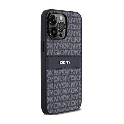 DKNY odinis „Mono Stripe & Metal Logo“ – „iPhone 14 Pro“ dėklas (juodas)