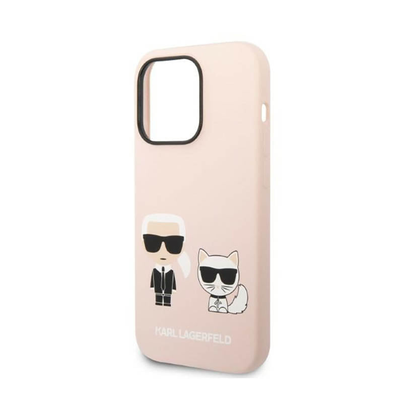 Karl Lagerfeld Liquid Silicone Karl & Choupette MagSafe – dėklas skirtas iPhone 14 Pro (rožinis)