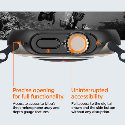Spigen Thin Fit – dėklas skirtas „Apple Watch Ultra 49 mm“ (juodas)
