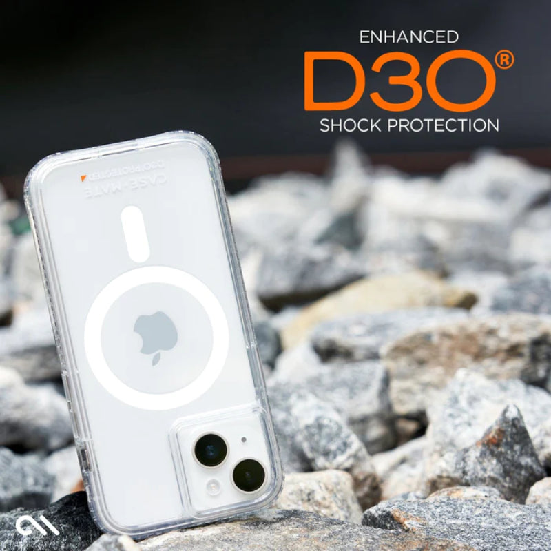 Case-Mate Itin tvirtas su D3O MagSafe – iPhone 15 Plus dėklas (Skaidrus)